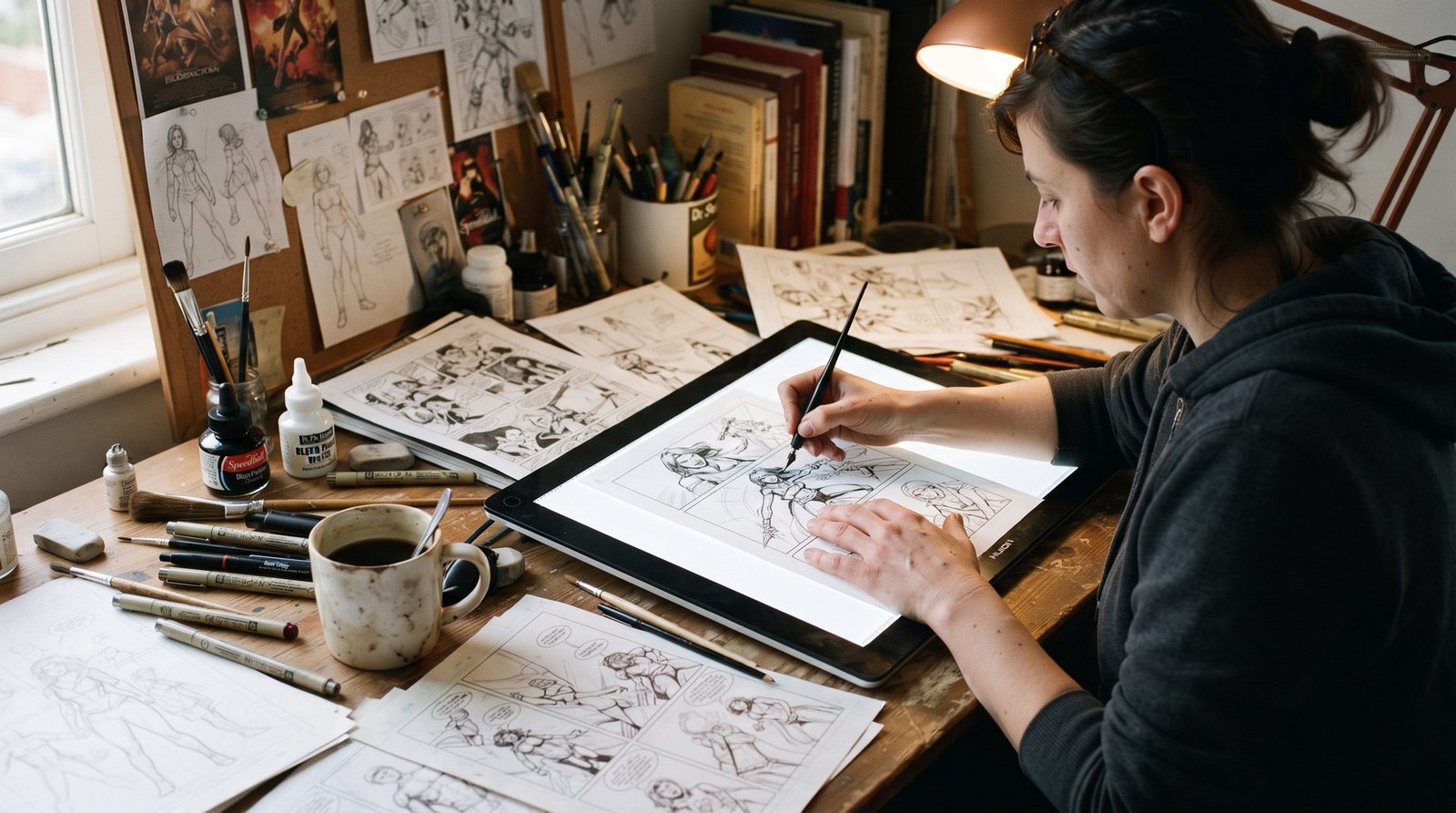 Comic creatives and graphic novel art by Atlas Publishers